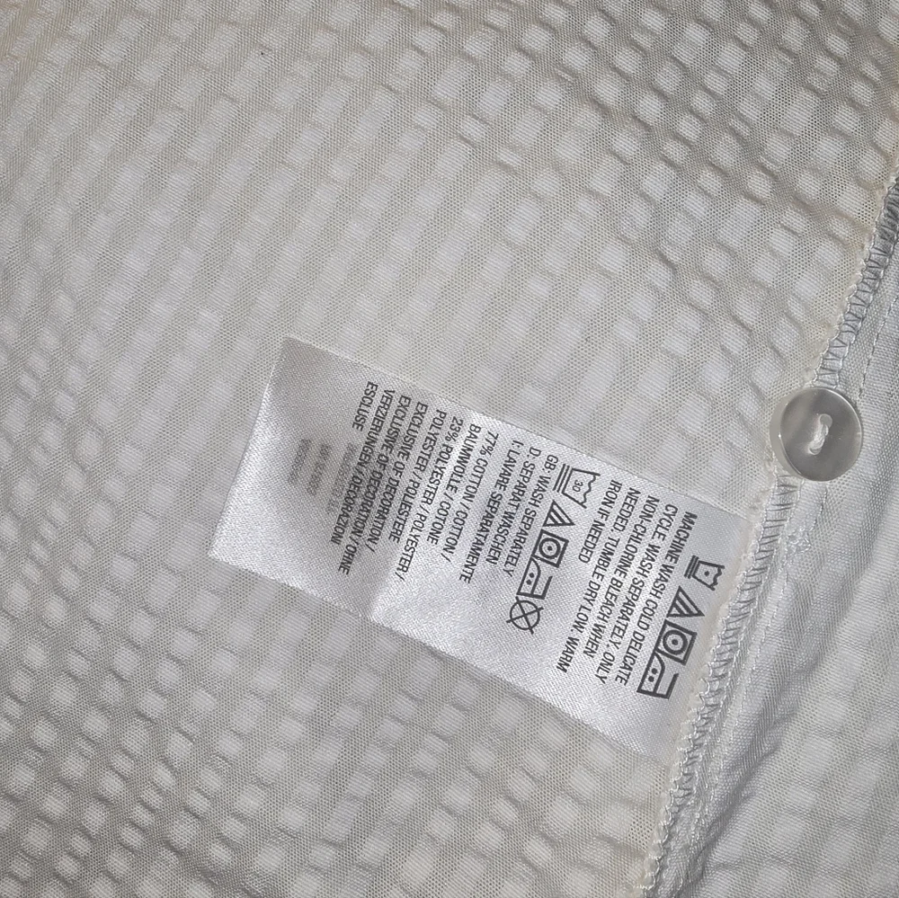 Vintage Joan Rivers White Seersucker Blouse Size Large - Picture 8 of 8